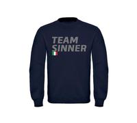 Generico Felpa Uomo Team Sinner Vari Colori Taglie dalla S alla XXL - Felpa Modello Girocollo (XL, Blu)