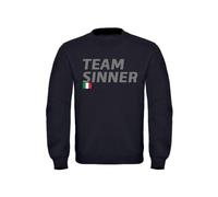 Generico Felpa Uomo Team Sinner Vari Colori Taglie dalla S alla XXL - Felpa Modello Girocollo (XXL, Nero)