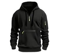 Generico Felpa Zip Cappuccio Uomo Felpe Uomo Hoodie Manica Lunga con Tasca E Zip Pullover con Cappuccio Oversize Leggero Sportiva Sweatshirt per Palestra E Tempo Libero