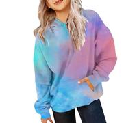 Generico Felpe con Cappuccio Autunnale Casuale Leggero Hoodie Bambine E Ragazze Morbido Comoda Felpe a Maniche Lunghe Elegante Y2k Streetwear Pullover Tinta Unita Inverno Ragazza Maglione Sportivo