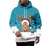 Generico Felpe con Cappuccio da Uomo Felpe Invernali comode con Stampa Festiva,Foderate in Caldo Pile,comode per Le Vacanze per Il Freddo,perfette l'uso all'aperto e Casual,Stile e Comfort 1311