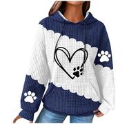 Generico Felpe con Cappuccio Donna Taglie Forti Felpa da Donna Autunno Invernale Manica Lunga Tinta Unita Cotone Hoodie a Quadri Felpas con Tasche e Coulisse Moda Comoda Felpes Hoodie Top