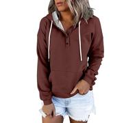 Genérico Felpe con Cappuccio Tinta unita, Autunno e Inverno Polar Hoodie Bianco Sweatshirt Manica Lunga Primavera Autunno e Inverno Pile Hoodie Bianco Nero Moda Originali, Caffè, XL