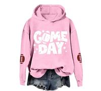 Genérico Felpe da donna con cappuccio stampato rugby felpe donna taglia grande antivento stampa divertente lettere top donna sport esercizio all'aperto impermeabile antivento, rosa, XL