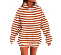 Genérico Felpe da donna con cappuccio taglia grande super morbido e caldo, con scollo rotondo e strisce marea street grande dimensione felpa con cappuccio corsa, N, 5XL