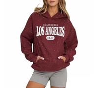 Genérico Felpe Donna con Cappuccio Top Donna Sport Stampa Lettere Felpa con Tasche Felpa Piena di Stelle Abbigliamento Strada Stella Luminosa, c rosso, M