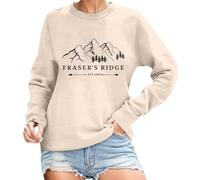 Genérico Felpe Donna Leggera Manica Lunga Sottile Autunno Stampa Top Leggero Autunno Girocollo Ecologico Magliette Donna Classica Casual Outdoor, beige, XXL