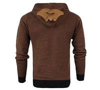 Generico Felpe Felpa de Hombre con Capucha Navidad Contraste Color Casual Blusa Top Sudaderas Felpa Scollo A V (Coffee, XXXL)