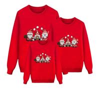 Generico Felpe Natale Famiglia Set 2024, Regali di Natale Maglione Natalizio Famiglia Funky Christmas Print Babbo Natalizi Felpe Famiglia Girocollo Sweatshirt Pullover Natalizio