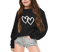 Generico Felpe Senza Cappuccio per Bambine,Felpa Invernale Bambini Accogliente Graziosa Felpa Top Teenager Classics Divertenti Pullover Ultra Morbida Oversize Bambine e Ragazze 4-15 Anni