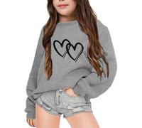 Generico Felpe Senza Cappuccio per Bambine,Felpa Invernale Bambini Accogliente Graziosa Felpa Top Teenager Classics Divertenti Pullover Ultra Morbida Oversize Bambine e Ragazze 4-15 Anni