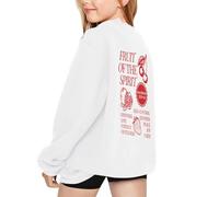 Generico Felpe Senza Cappuccio per Bambine Sweatshirt Calda Sportswear Accogliente Graziosa Felpa Top Teenager Classics Maglia A Maniche Lunghe in Primavera E Autunno Inverno