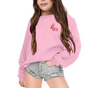 Generico Felpe Senza Cappuccio per Bambine Sweatshirt Calda Sportswear Accogliente Graziosa Felpa Top Teenager Classics Maglia A Maniche Lunghe in Primavera E Autunno Inverno