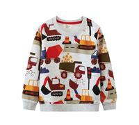 Generico Felpe Senza Cappuccio per Bambini Long Sleeve Sweatshirt Felpa Unisex Pullover Girocollo Sport Casual Solid Color/Print Comfort E Stile Perfetta Ragazzi