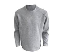 Genérico Felpe Uomini Girocollo Senza Cappuccio Manica Lunga Sottile Autunno Tinta Unita Top Uomo Sport Abbigliamento Uomo Di Base Caldo All'aperto Stagione Scuola, grigio, 4X-Large