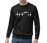 Genérico Felpe Uomini Senza Cappuccio Girocollo Felpe Uomo Sciolto Stampa Divertente Felpa Impermeabile Oversize Top Uomo Sport Esercizio All'aperto, D Nero, XXL
