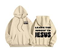Genérico Felpe Uomo Nero Stampa Lettere Jesus Felpa Stampa Reversibile Uomo Abbigliamento Uomo Sport Esercizio All'aperto Stagione Scuola, beige, S
