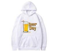 Genérico Felpe Uomo Oktoberfest Stampa Birra Felpe Uomini con Cappuccio Felpa con Tasche Riunione Oktoberfest Casual Outdoor Comfort a Casa, A Bianco, S