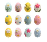 Generico Felt Easter Eggs - 12 Piece Handcrafted Wool Felt Ornaments, Eco-Friendly Spring Tree Decorations, Accessory Case Garland Crafts, for Easter Egg Hunts And Scandi-Style Living Room Display