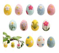 Generico Felt Easter Eggs Set of 12 | Felt, 6x4.5cm, Assorted Colors | DIY Garland Wreath Decor | Home Wall Tree Hanging Ornaments for Spring Holiday