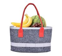 Generico Felt Tote Bag for Women, Felt Grocery Carrying Oval Case, Portable Audio Player Organizer for Travel, Foldable Kids Toy Storage with Handles, Multipurpose Cosmetic and Art Supply Holder