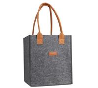 Generico Felt Wine Carrier, Bottle Bag, 6 Partitions Beer Bottle Carrier, 9.06x7.09x10.24 inches Reusable Travel Handbag for Picnic, Party, Camping, and Outdoor Activities