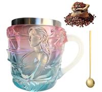 Generico Feminine Novelty Design Mug 150ml, Unique Colorful Resin Books Stack Coffee Cup, 3D Handcrafted Painted Books Mug for Readers Librarians Literature Lovers