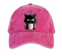 Generico Feral But Fashionable - Cat Hat Edition, Grumpy Cat Coffee cap, Adjustable Frownster Cat Hat, Lightweight And Breathable (Rose Red)