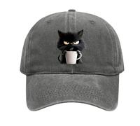 Generico Feral But Fashionable - Cat Hat Edition, Grumpy Cat Coffee cap, Adjustable Frownster Cat Hat, Lightweight And Breathable (Gray)