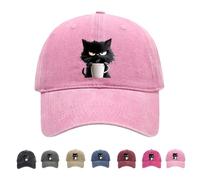 Generico Feral But Fashionable Cat Hat Edition,Grumpy Cat Coffee cap, Lightweight,Breathable And Adjustable Hat,for Unisex (Pink)