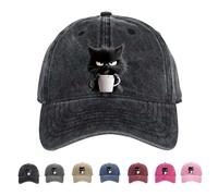 Generico Feral But Fashionable Cat Hat Edition,Grumpy Cat Coffee cap, Lightweight,Breathable And Adjustable Hat,for Unisex (Black)