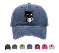 Generico Feral But Fashionable Cat Hat Edition,Grumpy Cat Coffee cap, Lightweight,Breathable And Adjustable Hat,for Unisex (Navy)