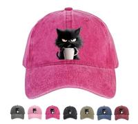 Generico Feral But Fashionable-Cat Hat Edition, Grumpy Cat Coffee cap, Women Baseball Caps Adjustable Unisex (B)