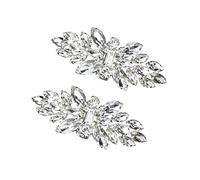 Generico Fermagli Per Scarpe in Cristallo Fermagli Per Scarpe Con Fibbia Decorazioni Per Scarpe in Argento Uso Versatile Per La Sposa