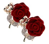 Generico Fermagli Vintage Piccoli per Chioma a Forma di Fiore 2pezzi in Lega di Zinco Imitazione, Clip Eleganti e Portatili per Donne e Ragazze