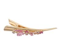 Generico Fermaglio per Chioma a Becco d'Anatra Grande in Lega di Metallo Design Floreale Vintage Rosa Accessorio Decorativo per Chioma da Donna per Feste Matrimoni e Uso Quotidiano