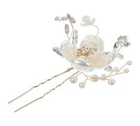 Generico Fermaglio per Chioma da Sposa in Cristallo e Metallo a Forma di U Fiore Elegante Color Oro, Brillante Sotto la Luce, per Matrimoni e Balli