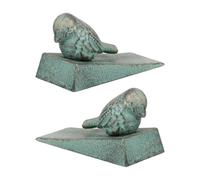 Generico Fermaporta 2 Pezzi Vintage Animale Decorativo in Ghisa Verde Resistente e Funzionale per Porte Cucina e Camera da Letto