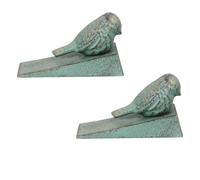 Generico Fermaporta a Cuneo in Ghisa Decorativo con Piccolo Animale Verde Chiaro, Set 2 Pezzi AntiGraffio per Porta Esterna, Accessorio Robusto per Casa e Giardino, per Soggiorno, Camera