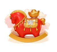 Generico Festival Statue - Year of the Horse Desktop Figure, Traditional Lunar New Year Decoration, Resin Material Construction, Enhances Home Office Festive Mood, Bookshelf Mantel Display Item