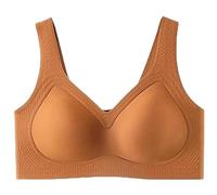 Generico Festivalment/Curvera Jelly Bra Push Up,Plus Size Wireless Bras, Full Coverage Everyday Sport T-Shirt Brassiere (Orange,XXL)