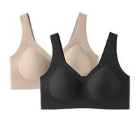 Generico Festivalment/Curvera Jelly Bra Push Up,Plus Size Wireless Bras, Full Coverage Everyday Sport T-Shirt Brassiere (2pcs-J,5XL)
