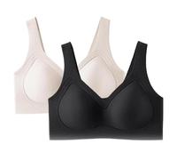 Generico Festivalment/Curvera Jelly Bra Push Up,Plus Size Wireless Bras, Full Coverage Everyday Sport T-Shirt Brassiere (2pcs-H,5XL)