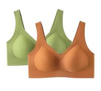 Generico Festivalment/Curvera Jelly Bra Push Up,Plus Size Wireless Bras, Full Coverage Everyday Sport T-Shirt Brassiere (2pcs-E,3XL)
