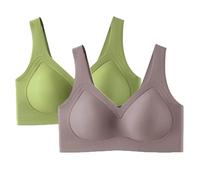 Generico Festivalment/Curvera Jelly Bra Push Up,Plus Size Wireless Bras, Full Coverage Everyday Sport T-Shirt Brassiere (2pcs-B,XL)