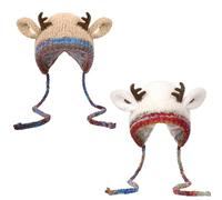 Generico Festive Christmas Antler Hat, 2-in-1 Creative Antler Hat & Bag as a Small Handbag, Windproof Warm for holiday christmas gifts (A+B)