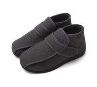 Generico Feutre de Laine Pantofole Uomo Donna Invernali da Casa Imbottite per Diabetici Scarpe Extra Large Diabetiche Piedi Gonfi (Grigio, L, Adulto, 43, Numero, Sistema Taglie Calzature EU, X-Larga)