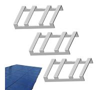 Genérico Fibbie per aste per piscina, 3 pezzi, connettore metallico resistente, fibbia per copertura di sicurezza di piscina interrata, per giardino, patio, prato, casa, cortile posteriore e spazi
