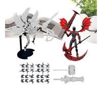 Generico Figura D'Azione Robot | 2 Set Di Robot Pre-assemblato Con - Ornamento da Scrivania con Giunti Mobili in Stampa 3 D | Per Collezionisti, Esposizione in Soggiorno e Camera da