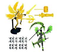 Generico Figura D'Azione Robot | 2 Set Di Robot Pre-assemblato Con,Stampato in 3D Giunto Movibile Decorazioni Da Scrivania,Per Appassionato Di Giochi Soggiorno, Camera Da Libreria e Scrivania
